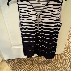 Alfani blue/white zippered top